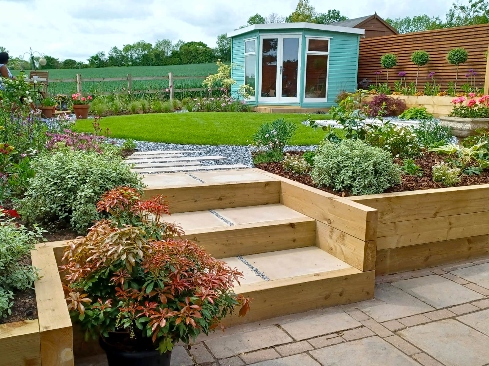 Bespoke garden design with garden room