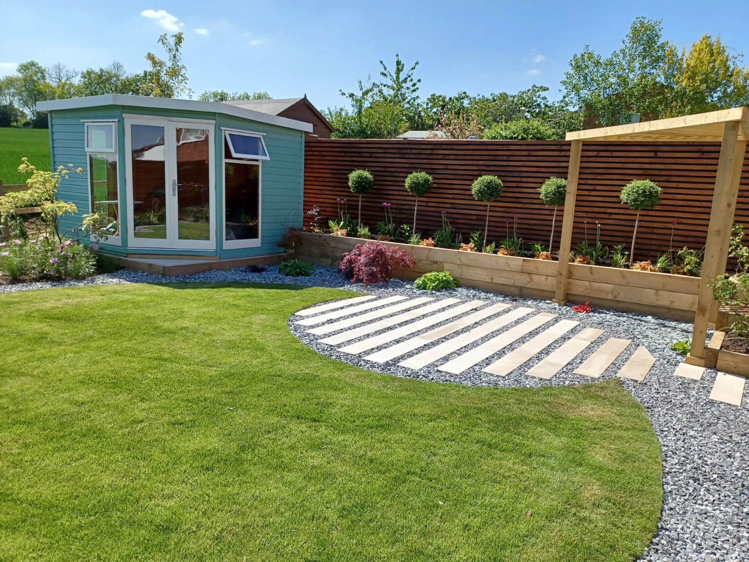 Garden Design with Summer Studio and Pergola