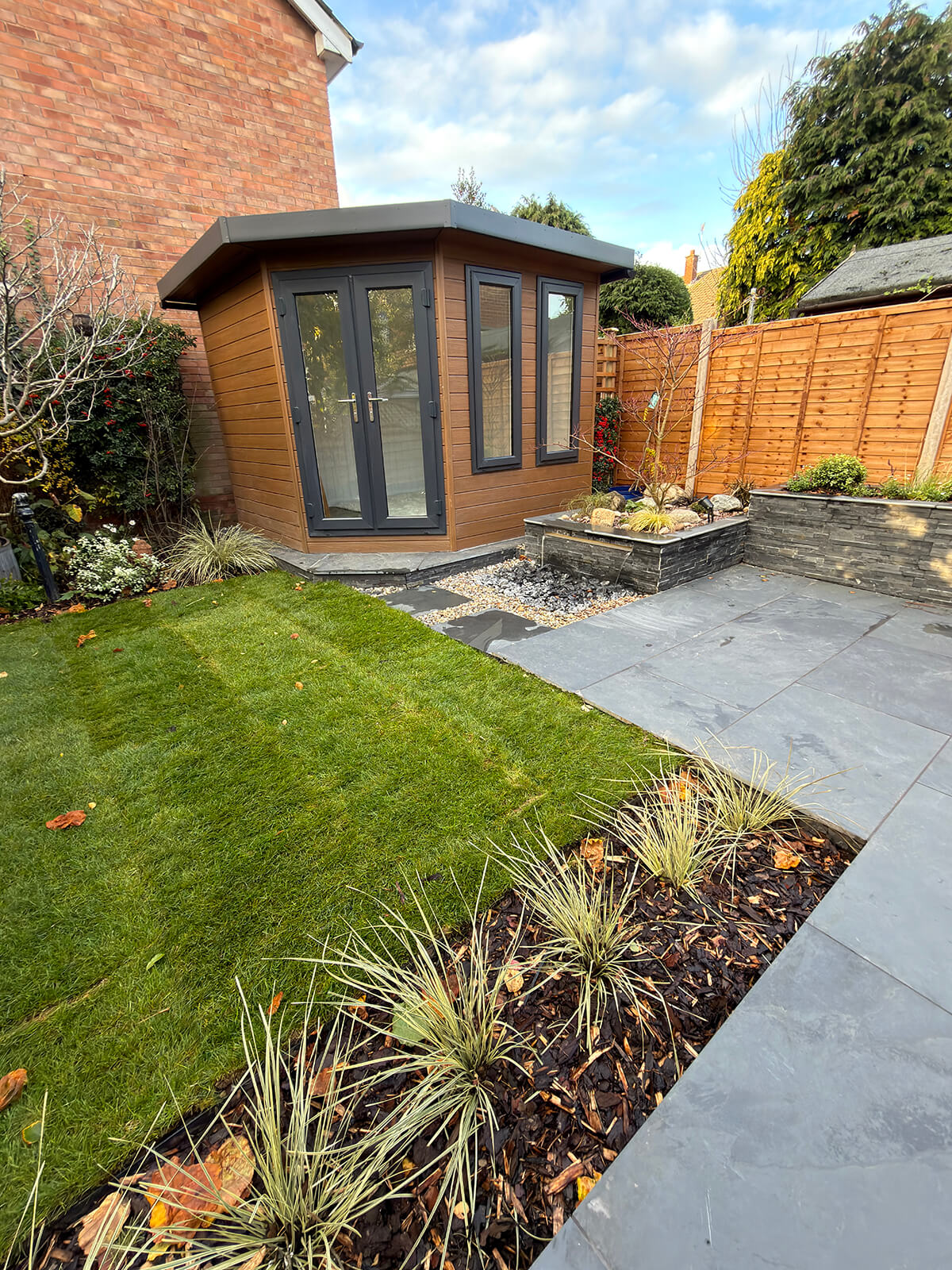 Garden Design with Garden Room and Water Feature