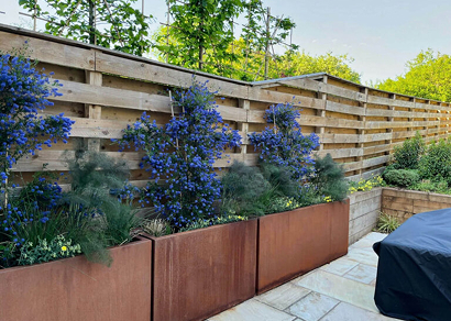 corten steel garden features